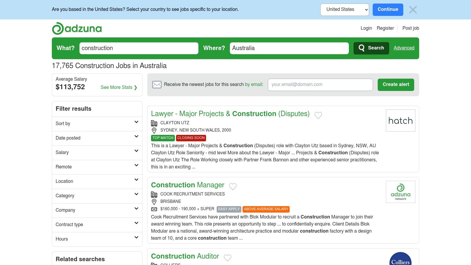 Adzuna Australia – Construction