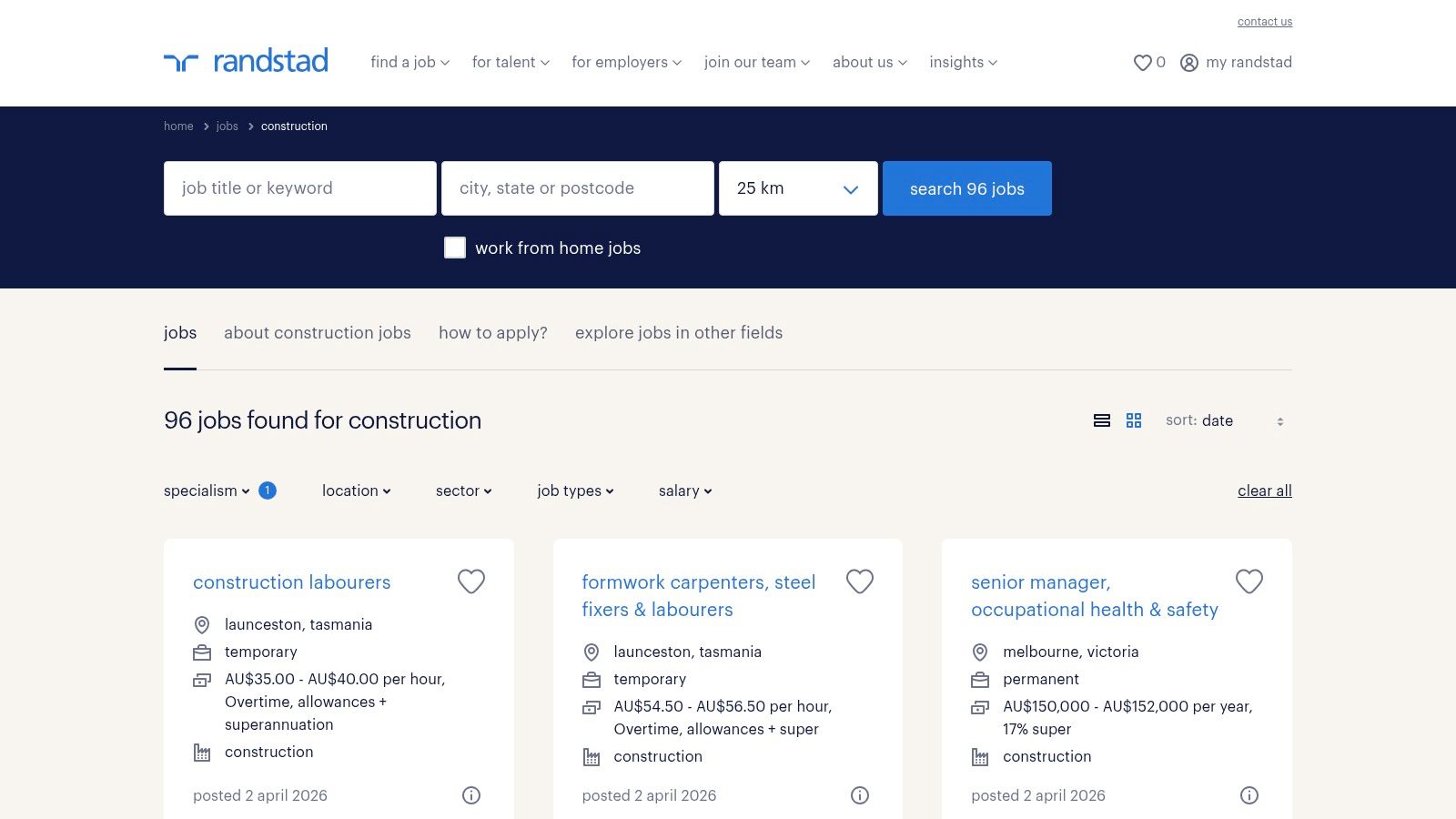 Randstad Australia – Construction