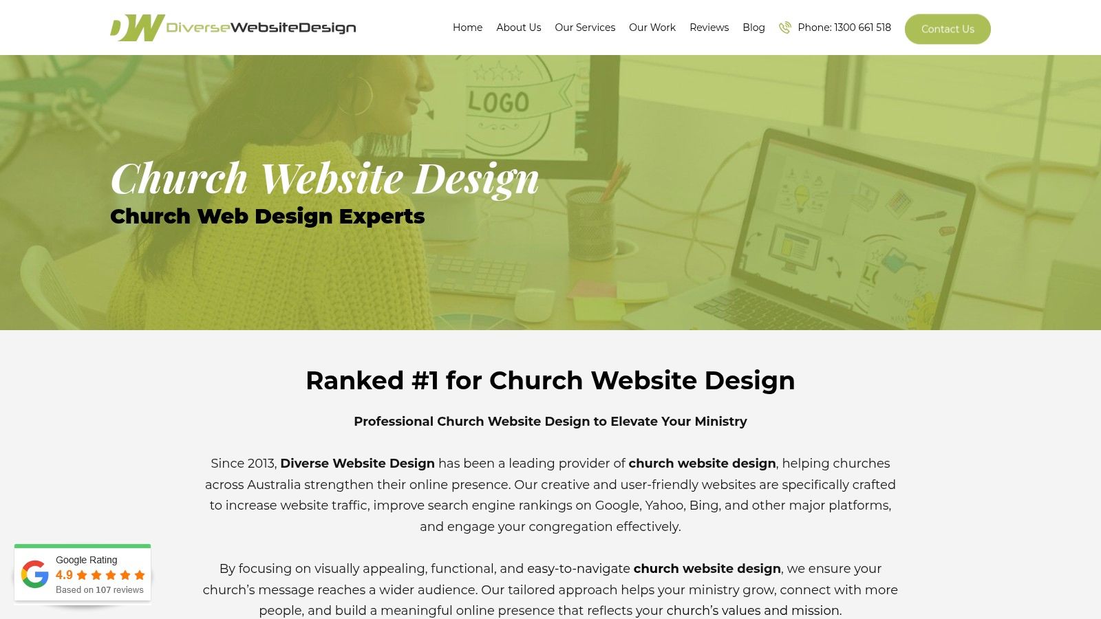 Diverse Website Design – Church Website Design (AU)