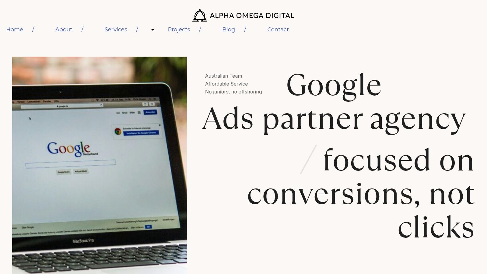 Screenshot from https://alphaomegadigital.com.au/google-ads-agency/